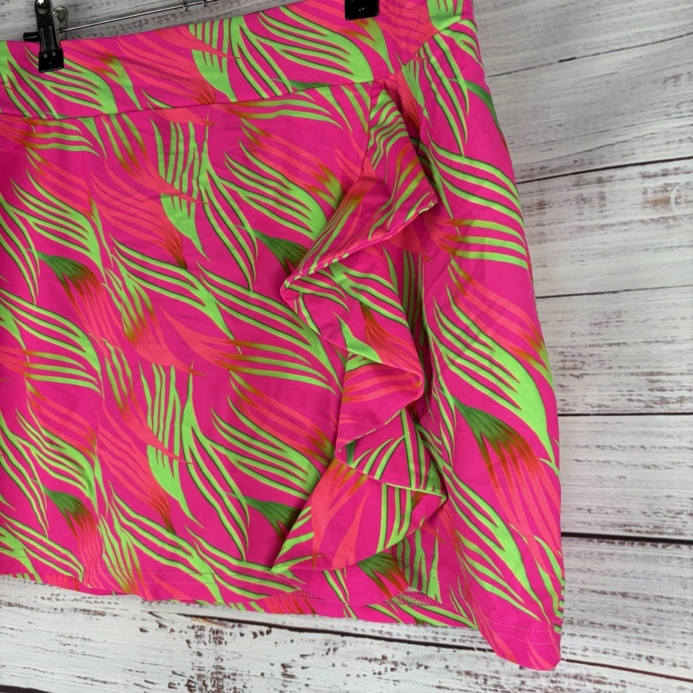 Tzu Tzu Mia Skort - Maki Hot Pink Tropical UPF 50 - Sz Large - Golf MADE IN USA - Picture 3 of 8